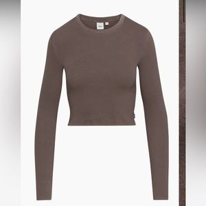 Aritzia TNA Mocha Brown Longsleeve Top
